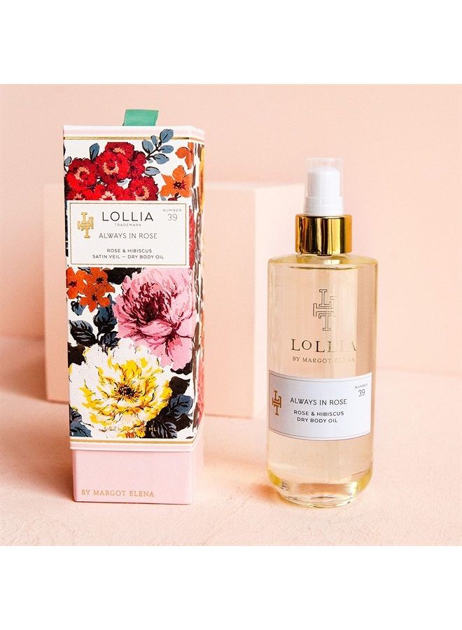 Lollia Always in Rose Dry Body Oil, 6.8 Fl. Oz. – Rose & Hibiscus – Women's Body Oil, Scented Body Oil, Moisturizing Body Oil, Dry Body Oil for Women, For All Skin Types - Image 2