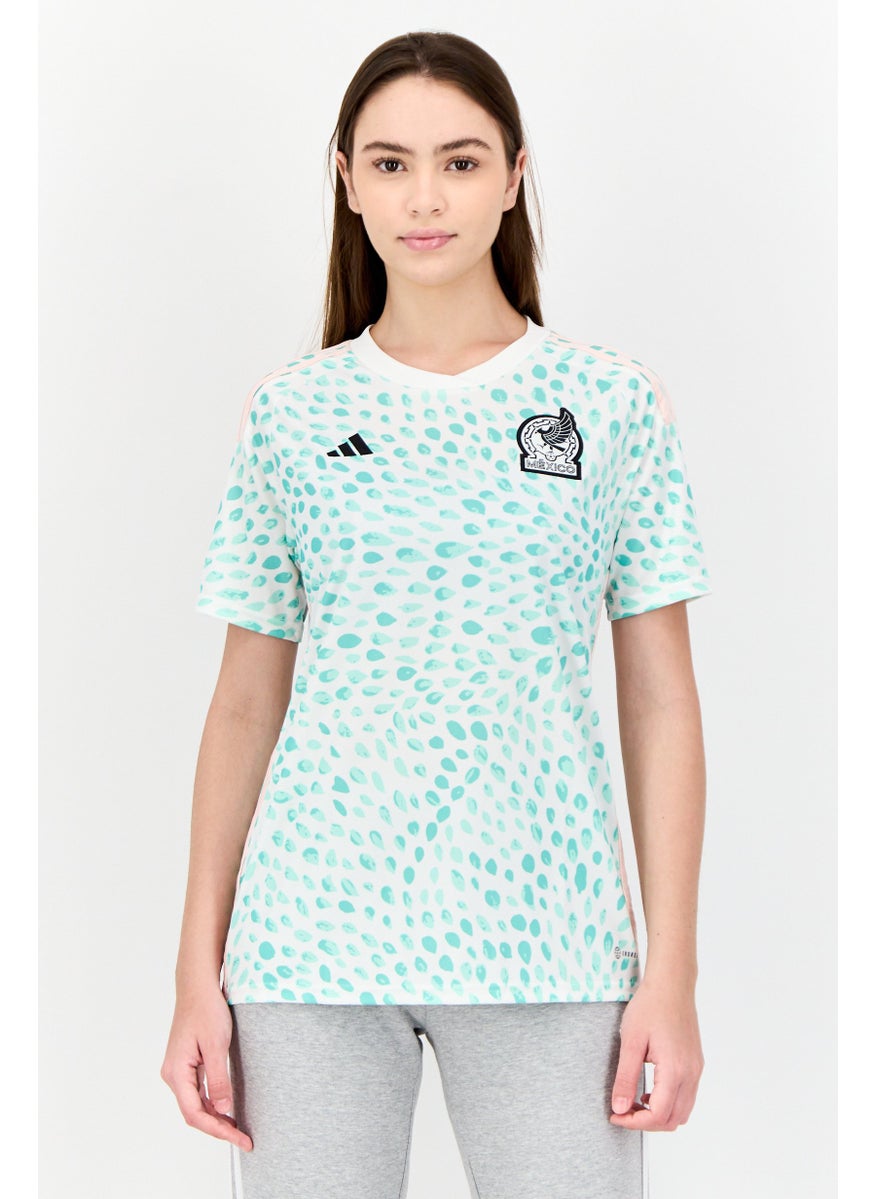 Adidas Women Sportswear Fit Short Sleeve Mexico Football Jersey, Multicolor  - Image 1