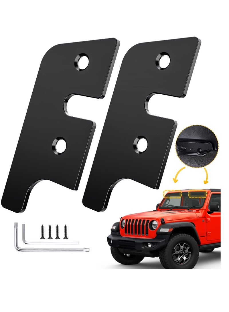 Excefore طقم إصلاح حاجب الشمس لسيارة جيب مكون من قطعتين، طقم إصلاح حاجب الشمس المصنوع من سبائك الألومنيوم، مناسب لملحقات سيارة جيب رانجلر JK 2018/رانجلر 2018-2024/جلاديتور 2020-2024 - Image 1
