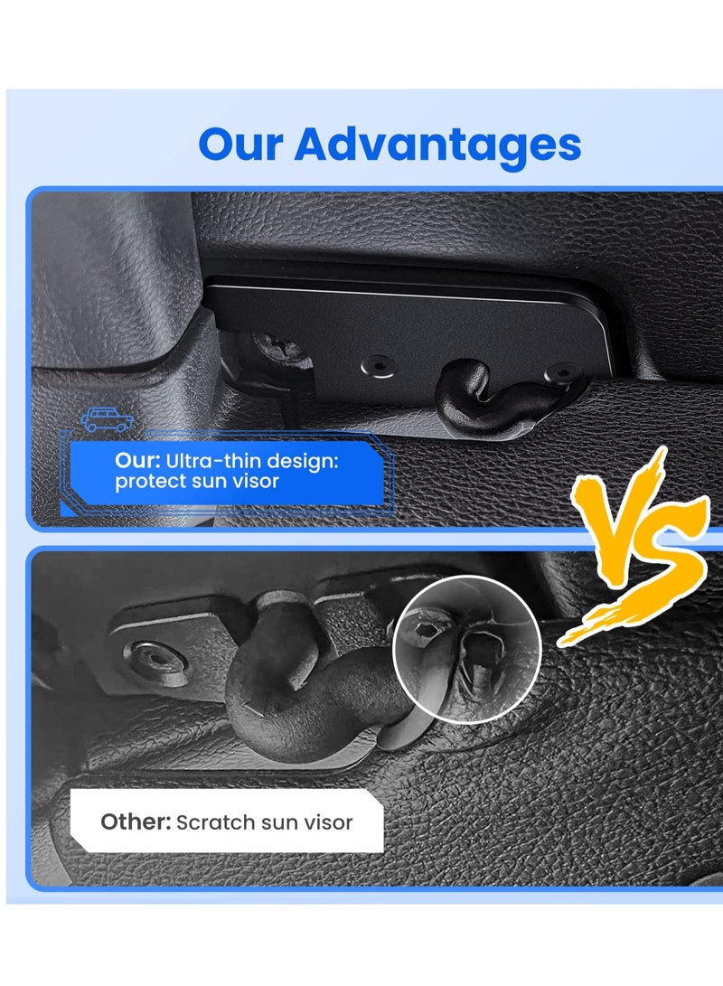 Excefore طقم إصلاح حاجب الشمس لسيارة جيب مكون من قطعتين، طقم إصلاح حاجب الشمس المصنوع من سبائك الألومنيوم، مناسب لملحقات سيارة جيب رانجلر JK 2018/رانجلر 2018-2024/جلاديتور 2020-2024 - Image 5