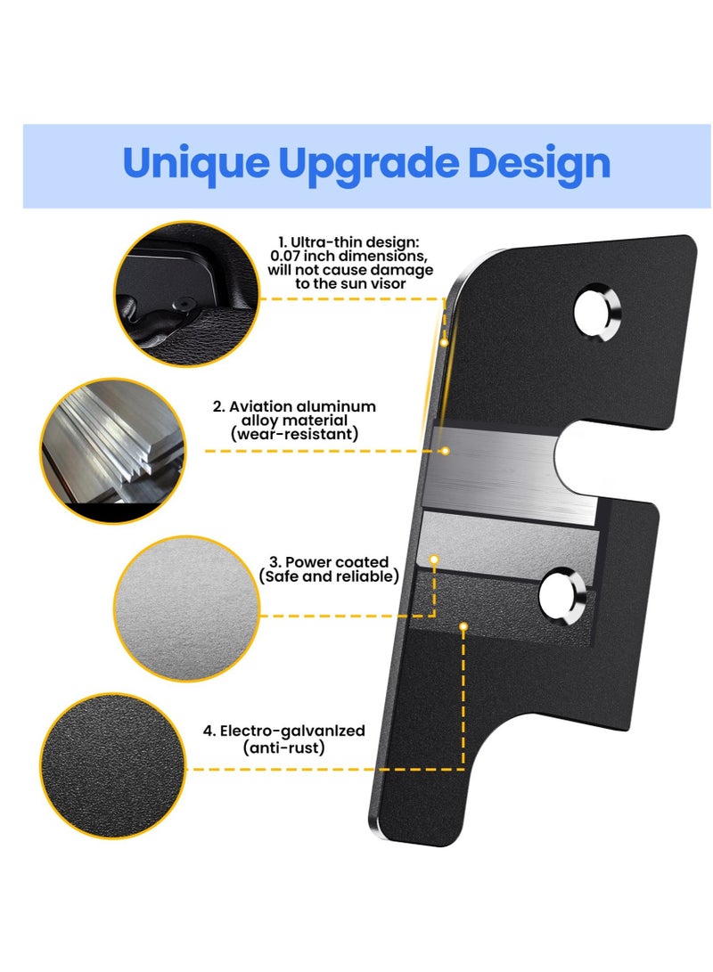 Excefore طقم إصلاح حاجب الشمس لسيارة جيب مكون من قطعتين، طقم إصلاح حاجب الشمس المصنوع من سبائك الألومنيوم، مناسب لملحقات سيارة جيب رانجلر JK 2018/رانجلر 2018-2024/جلاديتور 2020-2024 - Image 3