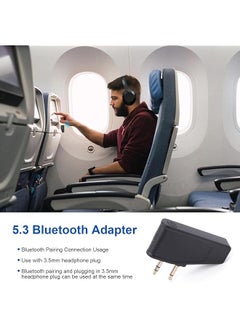 erorex Bluetooth 5.3 Adapter For Wireless Wired Headphones 2 In 1 Airplane Bluetooth Adapter With 3.5Mm Aux Jack Compatible With Airplane Home Tv Gym Boats Car Foldable Single Double Gold Plug  - Image 4