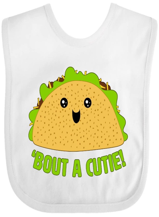 inktastic Taco Bout a Cutie Cute Taco Pun Baby Bib White 29a62 - Image 1