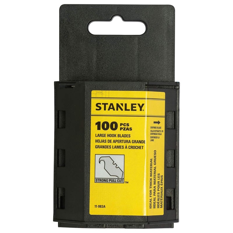 STANLEY 11983A Large Hook Knife Blade 19 mm Black 100 Piece - Image 2