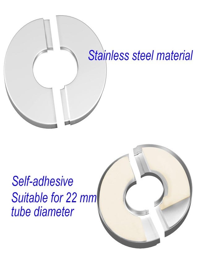 DVECUE Wall Split Flange Stainless Steel split Escutcheon Plate Self-Adhesive Plumbing Cover Plates Round for 22mm Diameter Pipe - Image 3