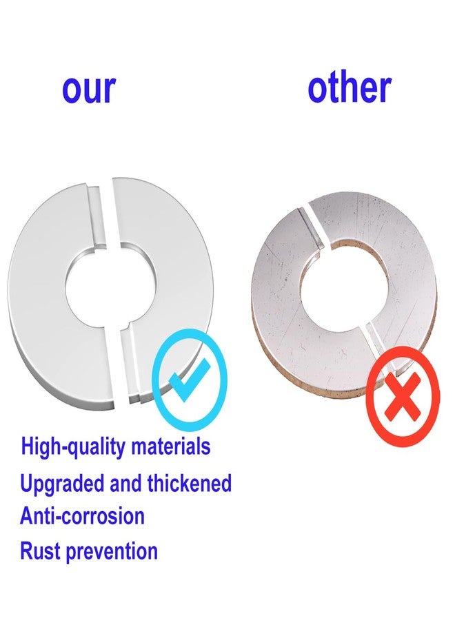 DVECUE Wall Split Flange Stainless Steel split Escutcheon Plate Self-Adhesive Plumbing Cover Plates Round for 22mm Diameter Pipe - Image 5