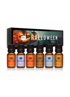 P&J Trading P&J Fragrance Oil Halloween Set | Autumn Wreath, Pumpkin Pie, Candy Corn, Marshmallow, Night Air, and Caramel Corn Candle Freshie Scents for Candle Making, Soap Making Supplies  - Image 1