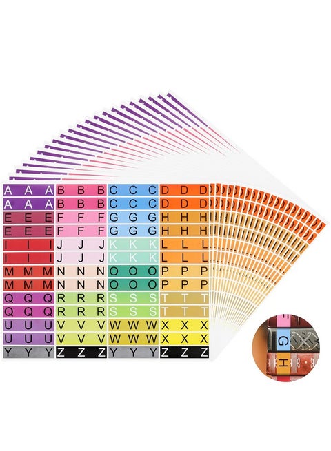 20 Sheets Alphabet Book Spine Labels File Folder Labels File Labels Alphabet Letters Teacher Supplies Stickers For Classroom Book Organization(Mixed Colors)