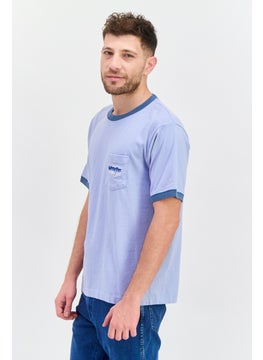 Wrangler Men Crew Neck Short Sleeve Embroidered Logo T-Shirt, Sage Blue  - Image 2