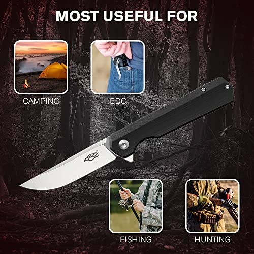 Firebird GANZO FH11S-GB Pocket Folding Knife D2 Steel Blade G10 Anti-Slip Handle with Clip Hunting Fishing Camping Gear Outdoor Folder EDC Pocket Knife (Green) - Image 5