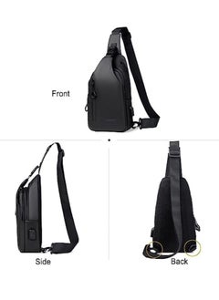 WEIXIER Casual Chest Bag, Ultralight Sling Bag, Business Shoulder Bag with USB Charging Port for Men, Shoulder Bag, Outdoor Sports, Hiking, Cycling, Travel, Waterproof Polyester  - Image 5