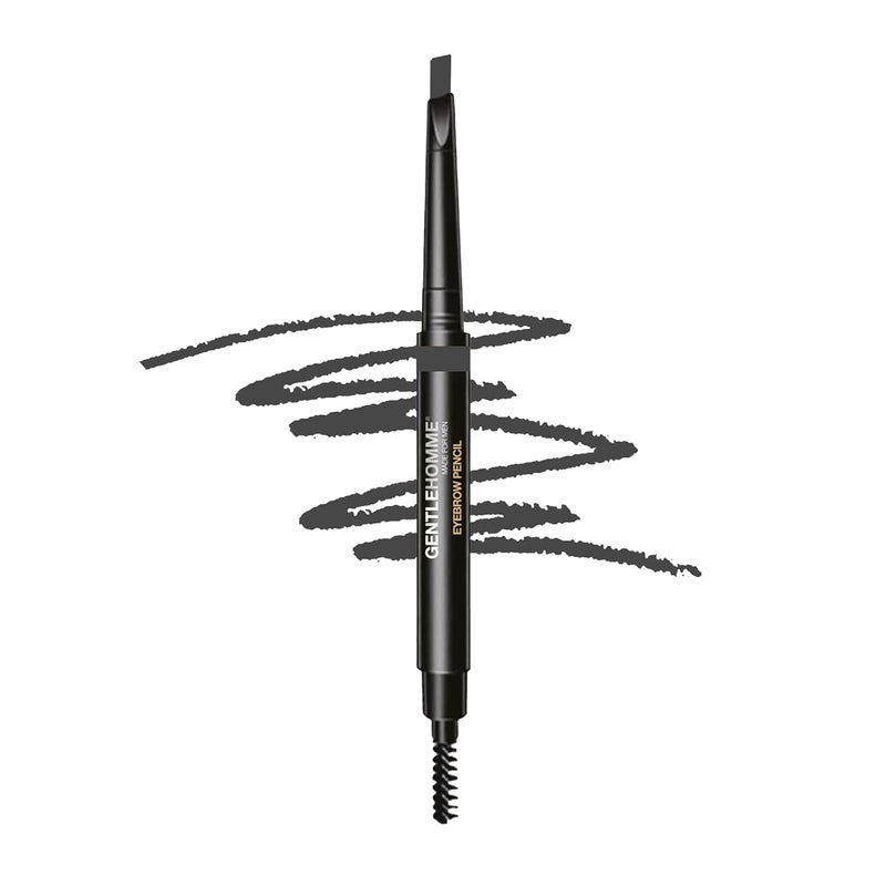 GENTLEHOMME Eyebrow Pencil  Mens Brow Pencil  2in1 Brow Brush  Lead Pencil  Shape Define  Fill In Eyebrows  UltraThin Pencil  LongLasting Color  Vegan  Gray  1 Pencil