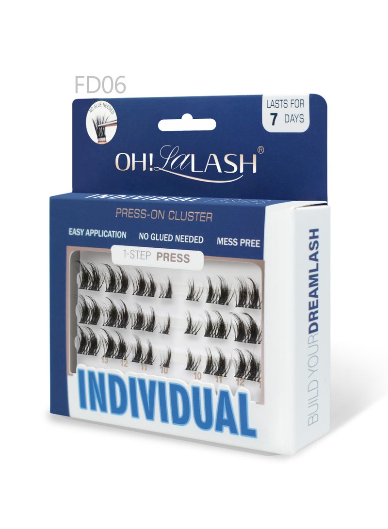 أوه! لالاش 30 قطعة من الرموش الصناعية العنقودية ذاتية اللصق بمظهر طبيعي وشعر ناعم، قابلة للتركيب على شكل عنقود فردي للنساء - Image 2