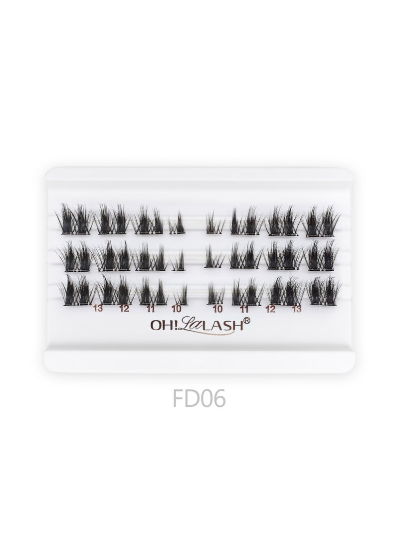 أوه! لالاش 30 قطعة من الرموش الصناعية العنقودية ذاتية اللصق بمظهر طبيعي وشعر ناعم، قابلة للتركيب على شكل عنقود فردي للنساء - Image 3