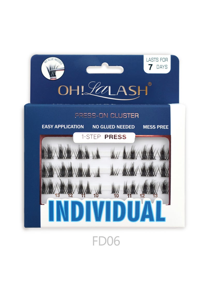 أوه! لالاش 30 قطعة من الرموش الصناعية العنقودية ذاتية اللصق بمظهر طبيعي وشعر ناعم، قابلة للتركيب على شكل عنقود فردي للنساء - Image 1