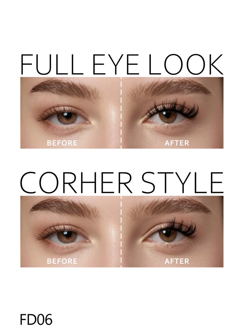 أوه! لالاش 30 قطعة من الرموش الصناعية العنقودية ذاتية اللصق بمظهر طبيعي وشعر ناعم، قابلة للتركيب على شكل عنقود فردي للنساء - Image 5