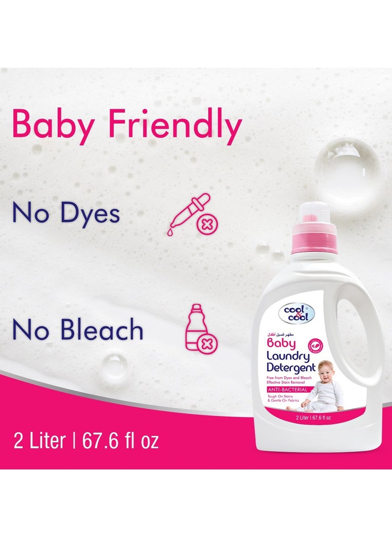 Cool & Cool Cool & Cool Baby Laundry Detergent 2 Liter(Pack of 2) - Gentle, Effective and Thorough Cleaning, Dye Free & Bleach Free,Safe for Babies and Kids - 4 Liters  - Image 3