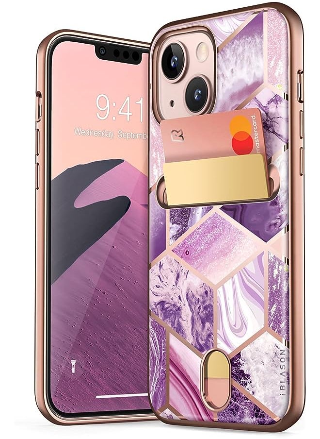I-blason Cosmo Wallet Case for iPhone 13 6.1 inch (2021 Release), Slim Designer Wallet Protective Case with Card Holder(Ameth)  - Image 1