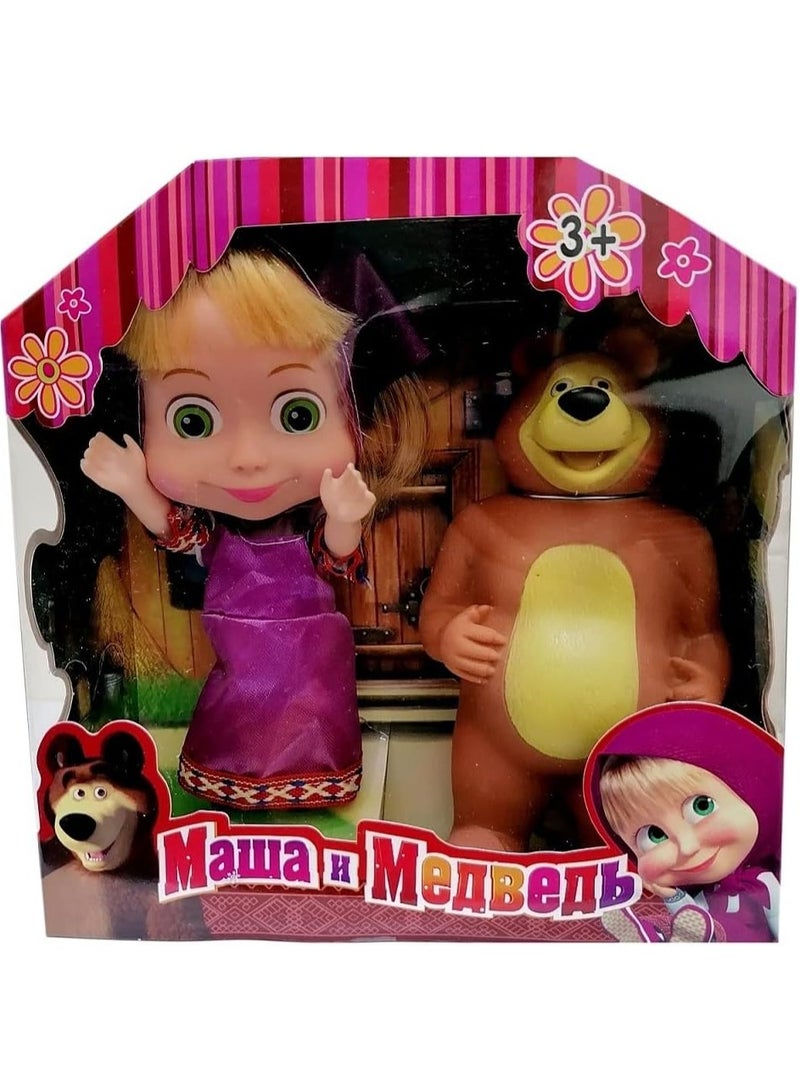 Masha and the Bear in purple dress - Image 1