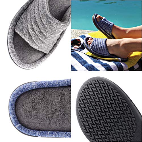 isotoner Women's Indoor/Outdoor Slip-on Space Knit Andrea Slide Slippers , Sapphire, 7-8 - Image 3