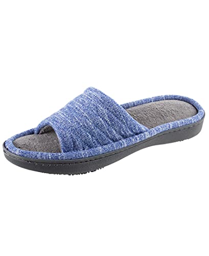 isotoner Women's Indoor/Outdoor Slip-on Space Knit Andrea Slide Slippers , Sapphire, 7-8 - Image 1