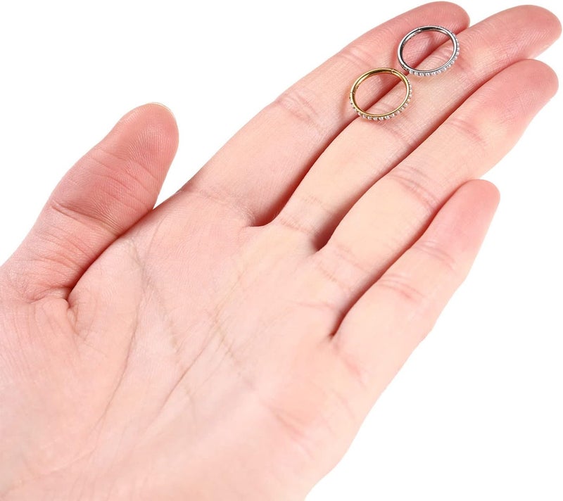FUNLMO Store 20G 18G 16G 12G Nose Ring Hoop Conch Rook Daith Helix Tragus Piercing Jewelry 316L Surgical Steel Cartilage Earring Conch Hoop Earring Septum Jewelry Belly Lip Ring 5mm to 14mm - Image 5