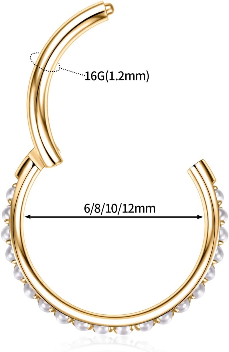 FUNLMO Store 20G 18G 16G 12G Nose Ring Hoop Conch Rook Daith Helix Tragus Piercing Jewelry 316L Surgical Steel Cartilage Earring Conch Hoop Earring Septum Jewelry Belly Lip Ring 5mm to 14mm - Image 3