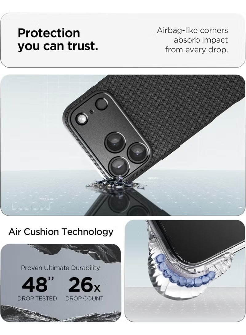 كارنييل غطاء Liquid Air لهاتف iPhone 17 Pro (2025) - غطاء واقٍ رفيع أسود غير لامع | غطاء iPhone 17 Pro خفيف الوزن ومقاوم للصدمات ومضاد للانزلاق | غطاء TPU ناعم ومتين ومقاوم للخدش للاستخدام اليومي - Image 3