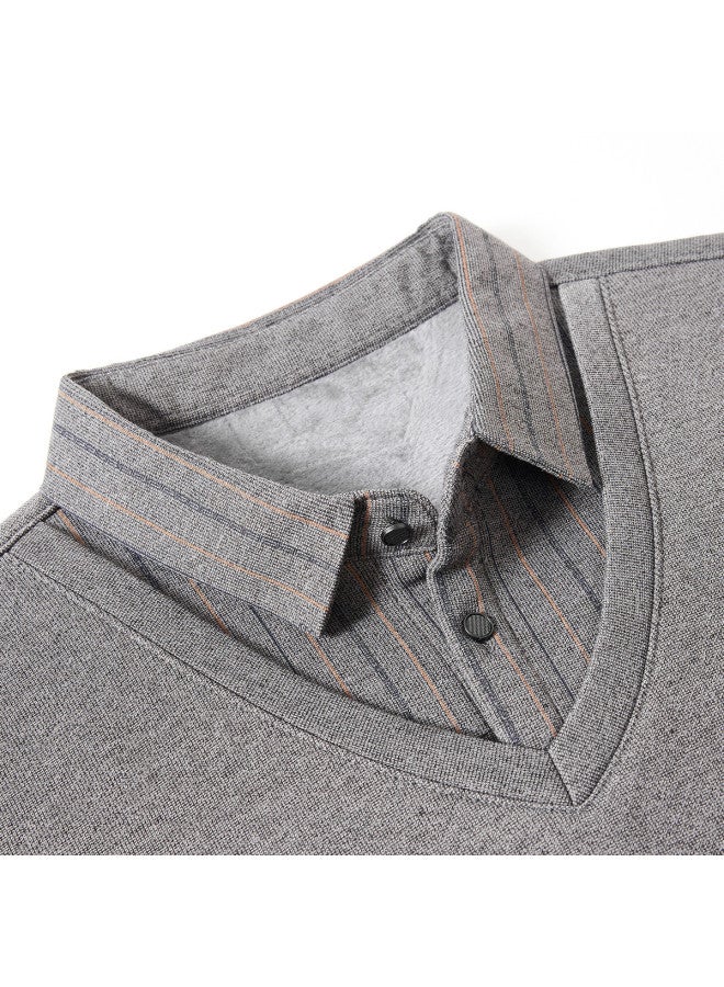 Tucano Men's Knitwear With Fake Two-piece Design  - Mid-autumn & Winter Business Casual Layering Shirt For Middle-aged & Elderly Fathers - Image 4