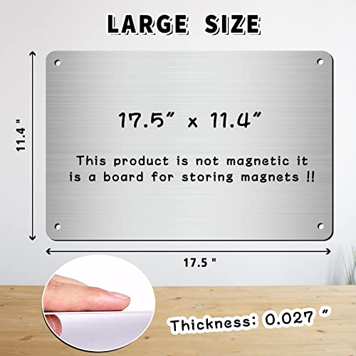 Beclumas 2Pack Magnetic Board 17.5" x 11.4" Magnet Bulletin Board is Suitable for displaying Notes, Photos, Magnetic Letters,Suitable for Walls, refrigerators, cabinets, etc (Silver) - Image 2