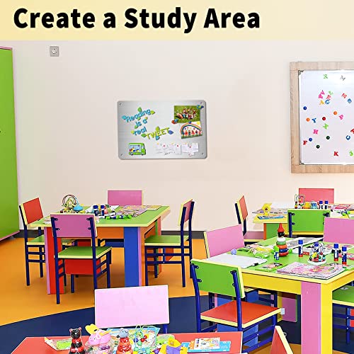 Beclumas 2Pack Magnetic Board 17.5" x 11.4" Magnet Bulletin Board is Suitable for displaying Notes, Photos, Magnetic Letters,Suitable for Walls, refrigerators, cabinets, etc (Silver) - Image 3