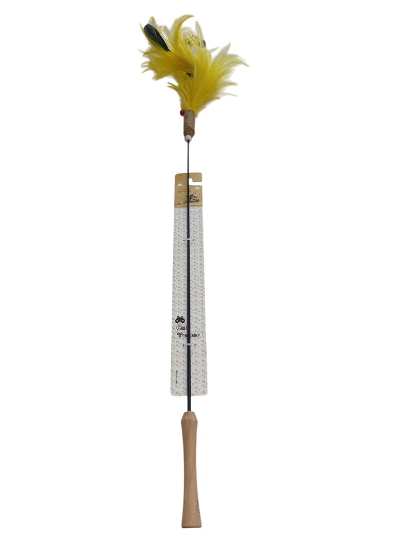 Feather Bell Extension Rod Pole Cat Teaser Interactive Cat Toy