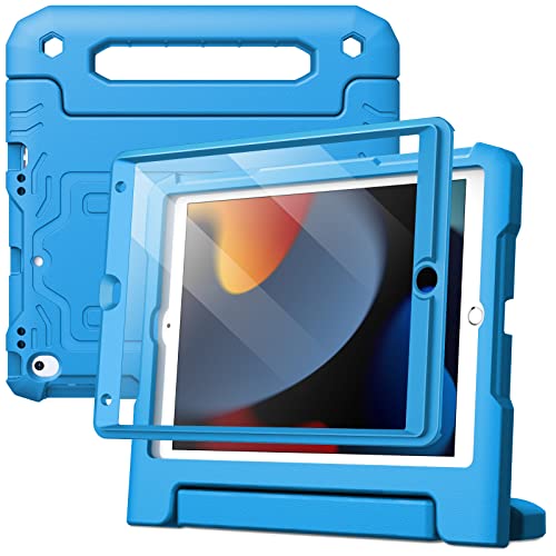 JETech Kids Case for iPad 102Inch 9th8th7th Generation 202120202019 with Builtin Screen Protector Shockproof FullBody Handle Stand Tablet Protective Cover Blue - Image 1