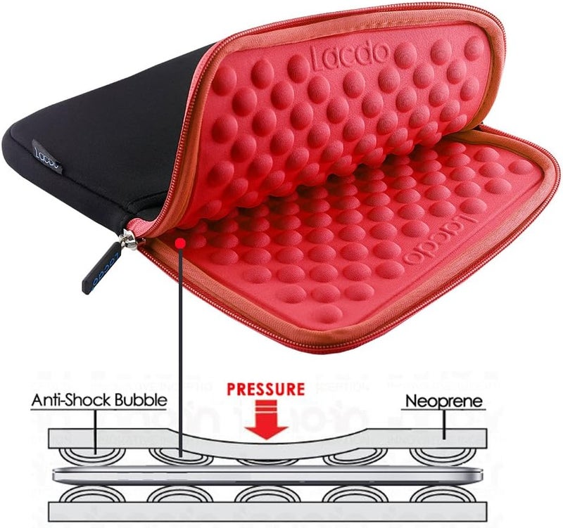 Lacdo iPad mini Sleeve, iPad mini 7 Case, Shockproof Tablet Sleeve Case Compatible with iPad mini 7 6 5 4 3 2 / Samsung Galaxy Tab A7 Lite 8.7" / Galaxy Tab A 8.0" Protective Tablet Bag, Red/Black - Image 4