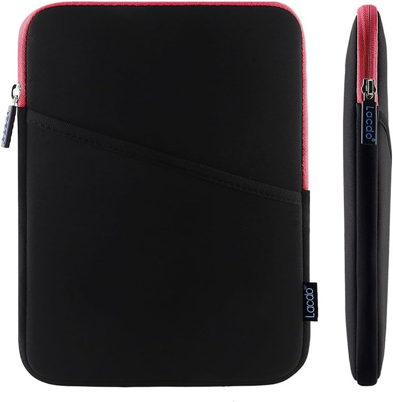 Lacdo iPad mini Sleeve, iPad mini 7 Case, Shockproof Tablet Sleeve Case Compatible with iPad mini 7 6 5 4 3 2 / Samsung Galaxy Tab A7 Lite 8.7" / Galaxy Tab A 8.0" Protective Tablet Bag, Red/Black - Image 2