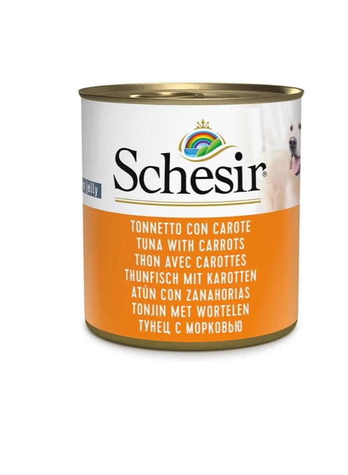 شيسر شيزير طعام كلاب رطب في الجيلي – تونة مع جزر 285 جم [الحد الأدنى للطلب: 16 قطعة] - Image 1