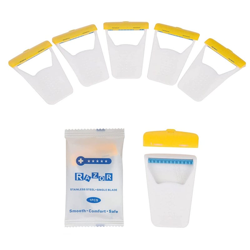 EAPC 50Pcs Portable Disposable Razors Skin Blade Razors Individually Packaged DryWet with Protection Cap Stainless Steel Single Blade Hair Removal Prep Blade Razors for Women Men for HomeSummer Travel 