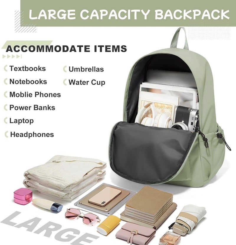 HYC00 School Backpack Womens, Causal Travel School Bags 14 Inch Laptop Backpack for Teenage Girls Lightweight Rucksack Water Resistant Bookbag College Boys Men Work Daypack - Image 4
