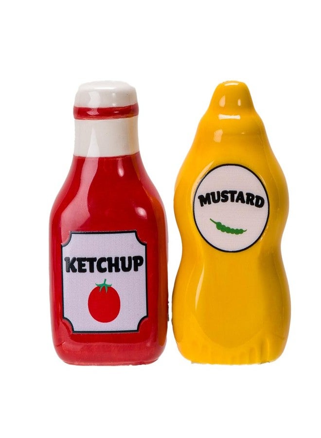 Pacific Giftware Mustard & Ketchup Salt and Pepper Shakers - Image 1