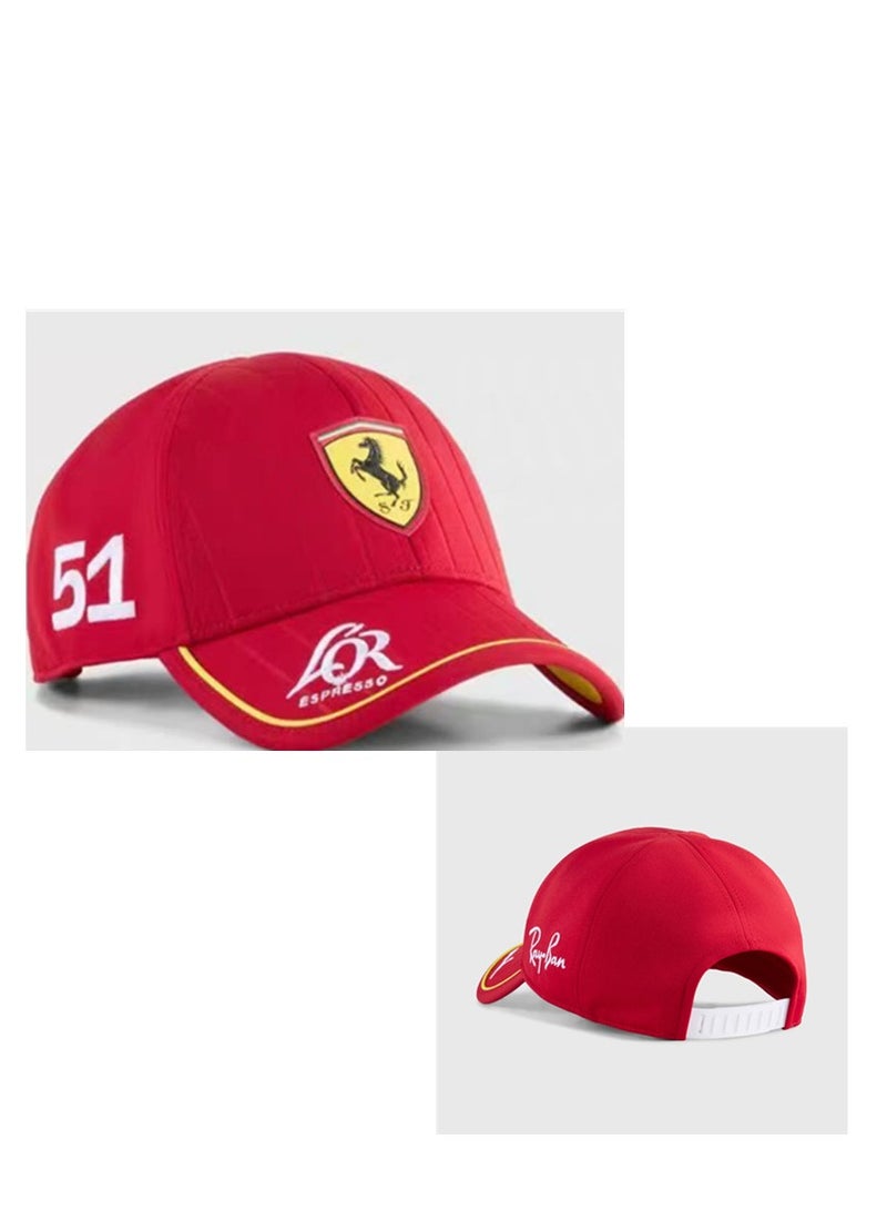 فيراري Scuderia  51 Logo Multi - Sponsor Red Baseball Cap