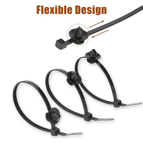 BENLIUDH Fir Tree Nylon Push Mount Cable Zip Ties 8 Inch, Multipurpose Tie Wire Clip Holder Adjustable Self Locking Cable Ties (20 pack) - Image 3