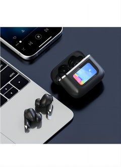 PRO Bluetooth headset LCD full color touch screen Bluetooth smart headset ANC active noise reduction smart screen Bluetooth headset (gold)  - Image 2