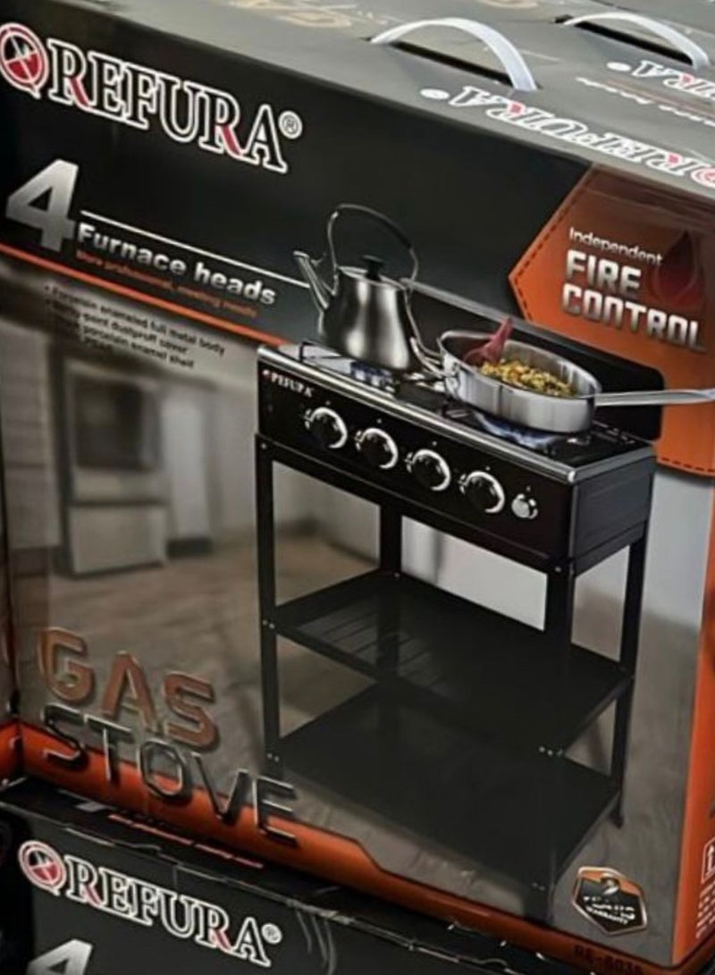4 burner stainless steel gas stove ideal for home and camping use