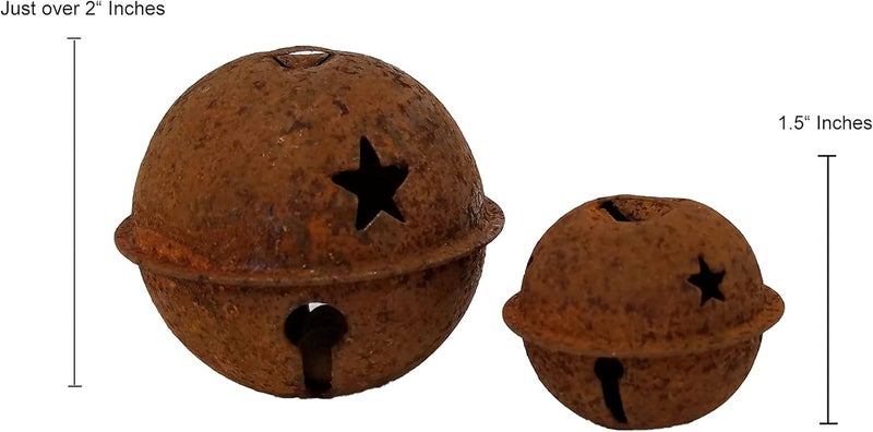 Dondor Antiqued Iron Bells with Star Shape Cut Outs for Christmas Holiday, Home DIY Crafts Decoration (18 Piece Set, 2 Bell Sizes) - Image 4