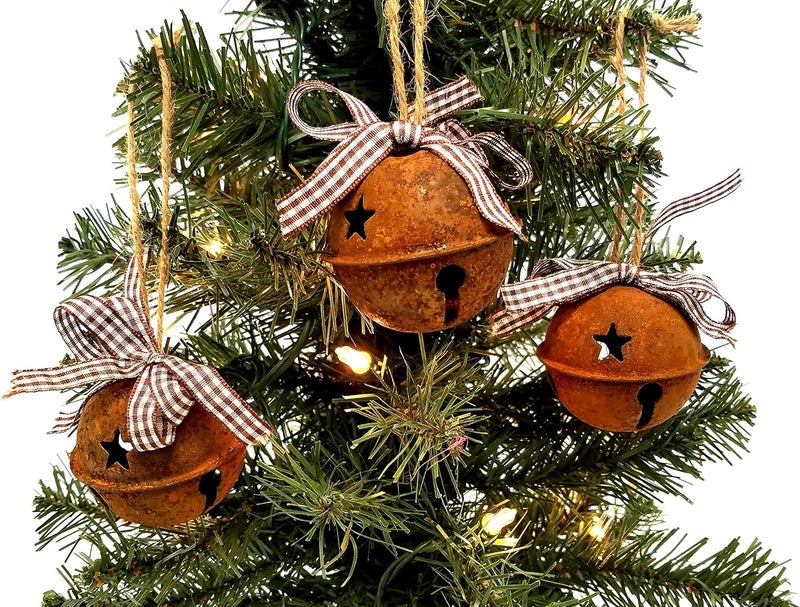 Dondor Antiqued Iron Bells with Star Shape Cut Outs for Christmas Holiday, Home DIY Crafts Decoration (18 Piece Set, 2 Bell Sizes) - Image 2