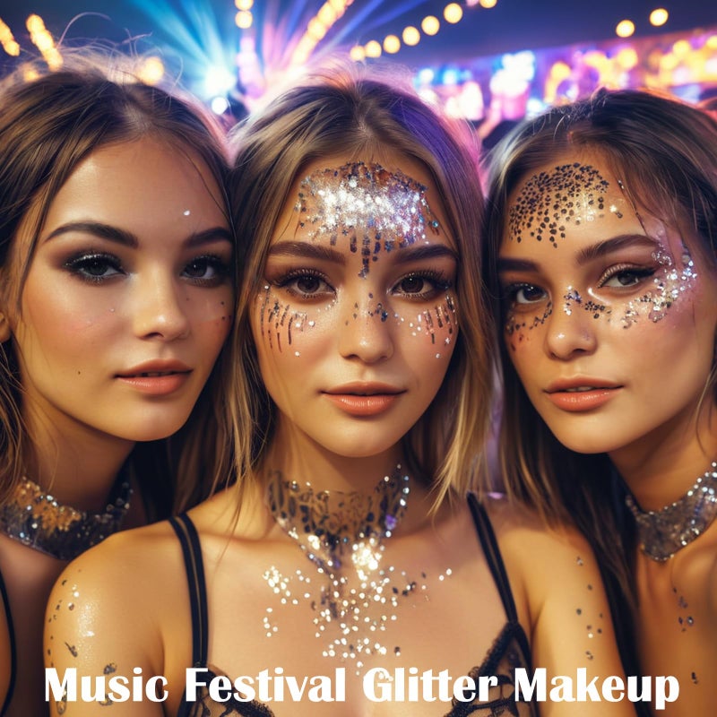 MEICOLY Silver Body Glitter,Chunky Silver Face Hair Mardi Gras Glitter,Halloween Silver Glitter Makeup,Sparkle Face Paint for Women and Kids,Music Festival Party Outfits for Women Accessories - Image 2