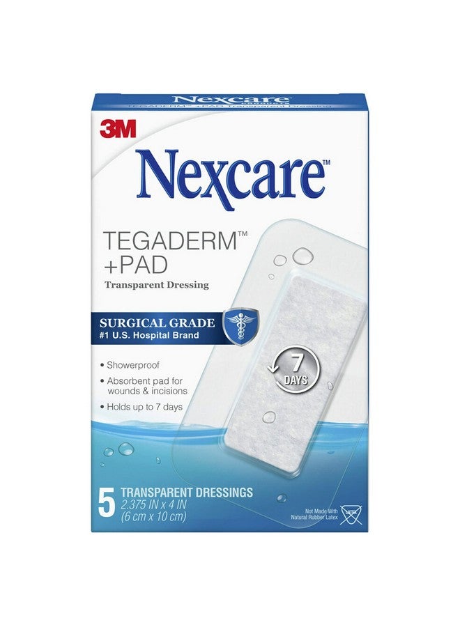 Nexcare Nexcare Tegaderm + Pad Transparent Dressing, Clear Breathable Dressing Holds Fast for 7 Days, Waterproof for Safe Bathing - 5 Dressings - Image 2