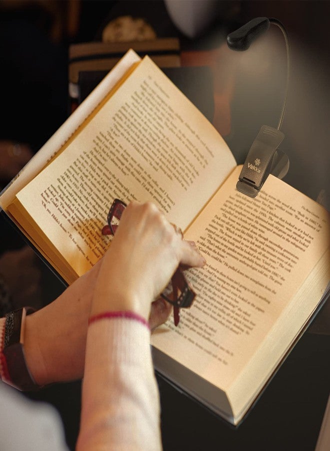 Vekkia LuminoLite Rechargeable 7 LED Book Light, Clip-on for Reading in Bed, 3 Color & 3 Brightness Adjustable, 70 Hrs Wireless Reading, White, Plastic - Image 5