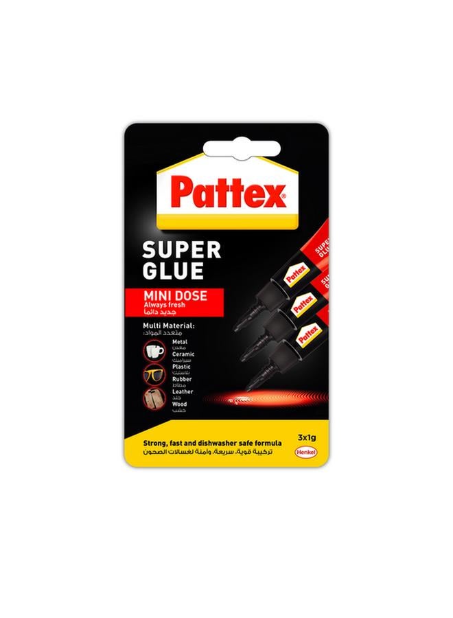Pattex Mini Dose Extra-Strength Long-Lasting Liquid Super Glue Clear 1g 2753933 - Image 1