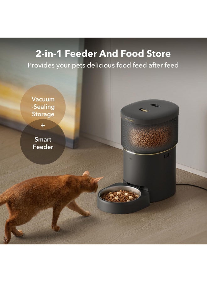 PETLIBRO PETLIBRO Automatic Cat Feeders, 5G WiFi Pet Feeder with Vacuum Food Storage for Pet Dry Food, Low Food & Blockage Sensor, 1-10 Meals Per Day, Up to 10s Meal Call for Dog & Cat  - Image 5
